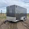 Charcoal 2025 Prairie Road 7'x14' Sport Cargo Trailer Tandem Charcoal Ramp