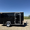 Black 2025 Prairie Road 6'x12' Cargo Trailer Single Axle Black Barn Door