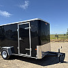 Black 2025 Prairie Road 6'x12' Cargo Trailer Single Axle Black Barn Door