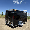 Black 2025 Prairie Road 6'x12' Cargo Trailer Single Axle Black Barn Door