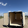 Black 2025 Prairie Road 6'x12' Cargo Trailer Single Axle Black Barn Door
