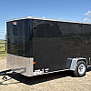 Black 2025 Prairie Road 6'x12' Cargo Trailer Single Axle Black Barn Door
