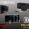 Black 2025 Prairie Road 6'x12' Cargo Trailer Single Axle Black Barn Door