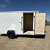 White 2025 Prairie Road 6'x12' Cargo Trailer Single Axle Ramp - V Nose  -