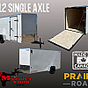 White 2025 Prairie Road 6'x12' Cargo Trailer Single Axle Ramp - V Nose  -