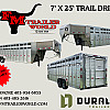 2026 Duralite Trail Drive 25' 80" Wide Aluminum Stock Trailer