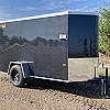 Black 2025 Prairie Road 5'x10' Cargo Trailer Single Axle Barn Door Black - V Nose  -