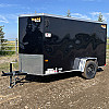 Black 2025 Prairie Road 5'x10' Cargo Trailer Single Axle Barn Door Black - V Nose  -