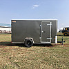 Charcoal 2026 Prairie Road 6'x12' Cargo Trailer Single Axle Charcoal Ramp