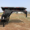 Black 2026 Double A 40' Pro Gooseneck Flatdeck Highboy Hay Hauling Trailer