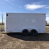 White 2026 Prairie Road 7'x14' Cargo Trailer Tandem White Ramp Door - V Nose  -