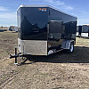 Black 2025 Prairie Road 6'x12' Cargo Trailer Single Axle Barn - V Nose  -
