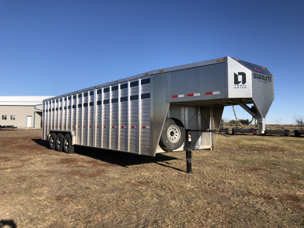 2027 Duralite 7.5x30' Trail Drive (90") Aluminum Stock Trailer Wide Side Door