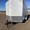White 2026 Prairie Road 7'x14' Cargo Trailer Tandem White Ramp Door - V Nose  -