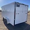 White 2026 Prairie Road 7'x14' Cargo Trailer Tandem White Ramp Door - V Nose  -