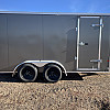 Charcoal 2026 Prairie Road 7'x14'Cargo Trailer Tandem Charcoal Ramp Door