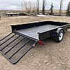 Black 2026 Rainbow Trailers 7'x12' Express Utility Trailer Solid Sides