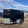 Black 2026 Prairie Road 5'x10' Cargo Trailer Single Axle Ramp Door Black - V Nose  -