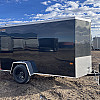 Black 2026 Prairie Road 5'x10' Cargo Trailer Single Axle Ramp Door Black - V Nose  -