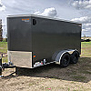 Charcoal 2026 Prairie Road 6'x12' Cargo Trailer Single Axle Ramp - V Nose  -