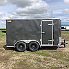 Charcoal 2026 Prairie Road 6'x12' Cargo Trailer Single Axle Ramp - V Nose  -