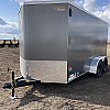 Charcoal 2026 Prairie Road 7'x14' Cargo Trailer Tandem Charcoal Barn Door - V Nose  -