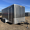Charcoal 2026 Prairie Road 7'x14'Cargo Trailer Tandem Charcoal Ramp Door