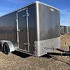 Charcoal 2026 Prairie Road 7'x14'Cargo Trailer Tandem Charcoal Ramp Door
