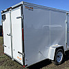 White 2026 Prairie Road 6'x12' Cargo Trailer Single Axle White Barn Door