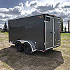 Charcoal 2026 Prairie Road 6'x12' Cargo Trailer Tandem Barn Door - V Nose  -