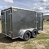 Charcoal 2026 Prairie Road 6'x12' Cargo Trailer Tandem Barn Door - V Nose  -