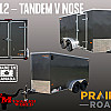 Charcoal 2026 Prairie Road 6'x12' Cargo Trailer Tandem Barn Door - V Nose  -