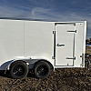 White 2026 Prairie Road 6'x12' Cargo Trailer Tandem Ramp Door White