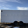 White 2026 Prairie Road 8.5'x16' Cargo Trailer Tandem White Barn Door - V Nose  -