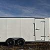 White 2026 Prairie Road 8.5'x16' Cargo Trailer Tandem White Barn Door - V Nose  -