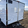 White 2026 Prairie Road 8.5'x16' Cargo Trailer Tandem White Barn Door - V Nose  -