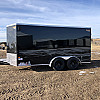 Black 2026 Prairie Road 7'x14' Cargo Trailer Tandem Black Barn Door - V Nose  -