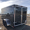 Black 2026 Prairie Road 7'x14' Cargo Trailer Tandem Black Barn Door - V Nose  -