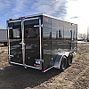 Black 2026 Prairie Road 7'x14' Cargo Trailer Tandem Black Barn Door - V Nose  -