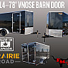 Black 2026 Prairie Road 7'x14' Cargo Trailer Tandem Black Barn Door - V Nose  -