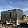 Charcoal 2026 Prairie Road 7'x14' Sport Cargo Trailer Tandem Charcoal Ramp