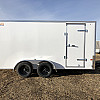 White 2026 Prairie Road 7'x14'Cargo Trailer Tandem White Ramp Door