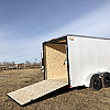 White 2026 Prairie Road 7'x14'Cargo Trailer Tandem White Ramp Door