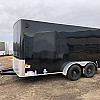 Black 2026 Prairie Road 7'x14' Cargo Trailer Tandem Black Barn Doors
