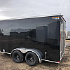 Black 2026 Prairie Road 7'x14' Cargo Trailer Tandem Black Barn Doors