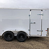 White 2026 Prairie Road 6'x12' Cargo Trailer Tandem Axle Barn Doors