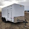 White 2026 Prairie Road 6'x12' Cargo Trailer Tandem Axle Barn Doors