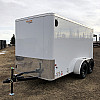 White 2026 Prairie Road 6'x12' Cargo Trailer Tandem Axle Barn Doors