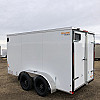 White 2026 Prairie Road 6'x12' Cargo Trailer Tandem Axle Barn Doors