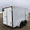 White 2026 Prairie Road 6'x12' Cargo Trailer Tandem Axle Barn Doors